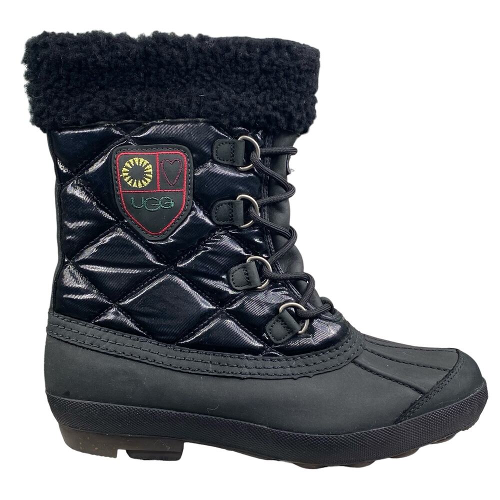 UGG Women’s Newberry Black Waterproof Side Zip Boot Size US 9